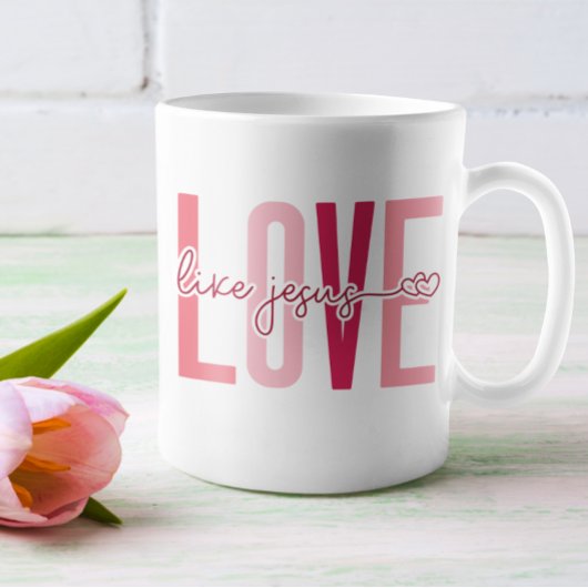 Mug Les initiales de la Saint-Valentin chrétienne aime