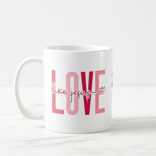 Mug Les initiales de la Saint-Valentin chrétienne aime (Gauche)