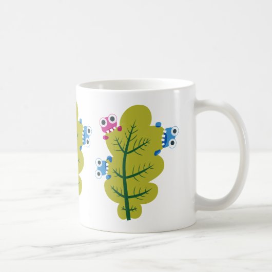 Mug Les insectes mignons mangent la feuille verte (Droite)