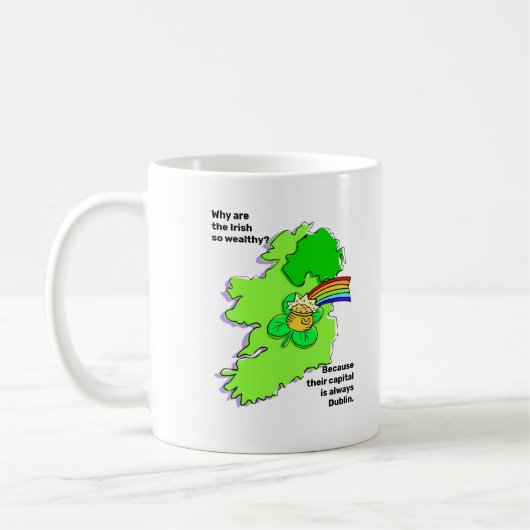 Mug Les Irlandais sont riches, leur capitale est Dubli (Gauche)