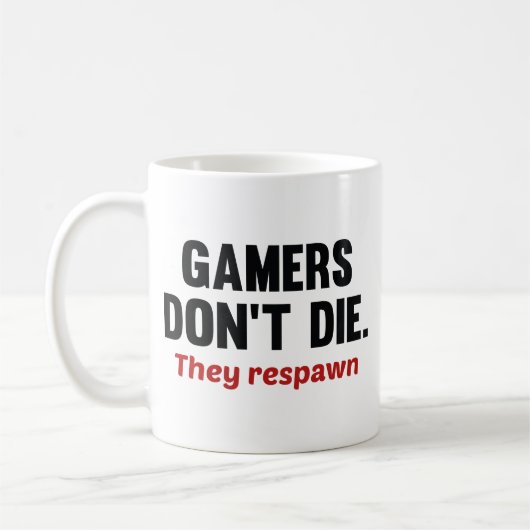 Mug Les joueurs ne meurent pas. Ils Se Respectent. Caf (Gauche)