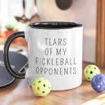 Mug Les larmes de mes adversaires de Pickleball<br><div class="desc">Montrez votre esprit de compétition avec cette tasse humoristique de pickleball qui dit : "Larmes de mes adversaires de pickleball." Parfait pour les joueurs de pickleball qui aiment une touche de sass ludique, cette tasse fait un grand cadeau pour les amis, les coéquipiers ou toute personne qui aime le jeu....</div>