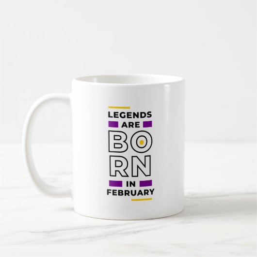 Mug Les légendes sont nées en février (Gauche)