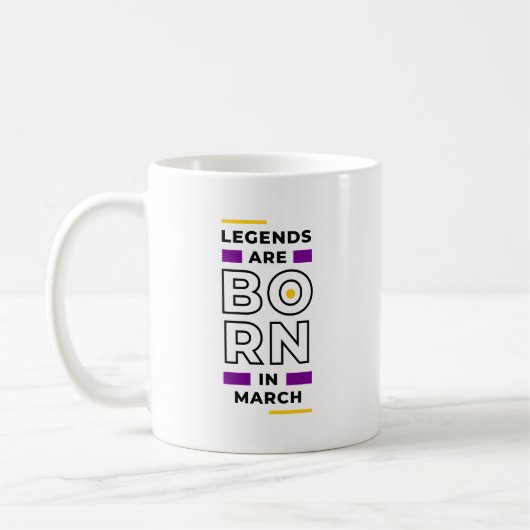 Mug Les légendes sont nées en mars (Gauche)