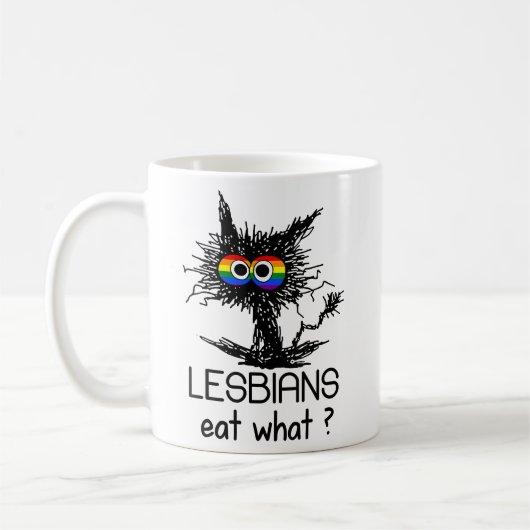Mug Les lesbiennes mangent ce chat un Humour amusant j (Gauche)