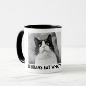 MUG LES LESBIENS MANGENT QUOI ! ? ! ?   (Devant gauche)
