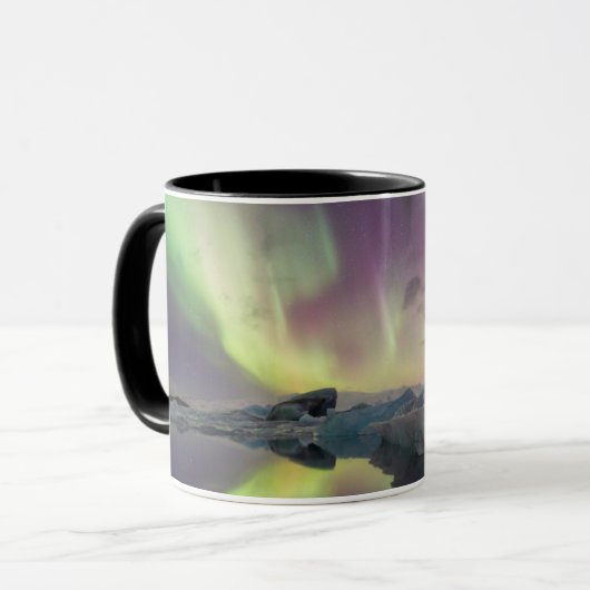Mug Les lumières d'Aurora se reflètent dans la lagune (Devant gauche)