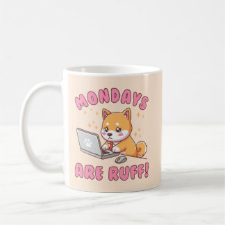 Mug Les lundis sont durs - Chien Shiba Inu kawaii Pun