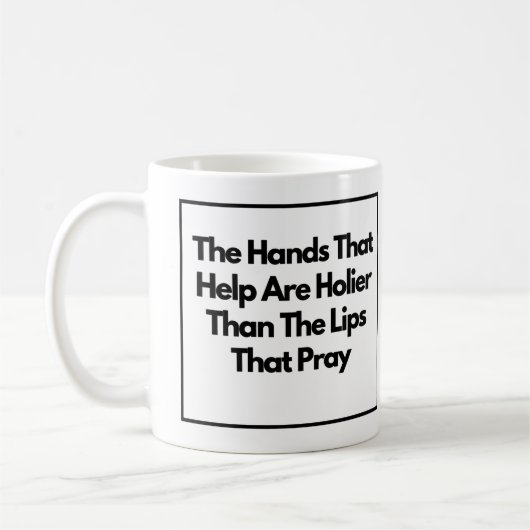 Mug Les Mains Qui Aident Sont Des Inspirations Plus Si (Gauche)