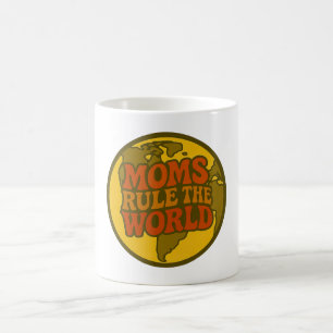 Mug Les mamans règnent sur le monde Globe Rétro
