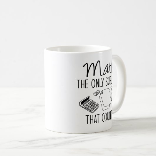 Mug Les Maths Le Seul Sujet Qui Compte (Devant droit)