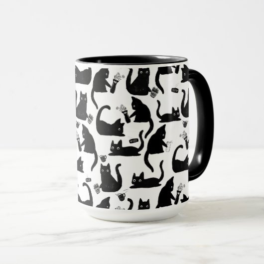 Mug Les mauvais chats frappent des trucs sur (Devant droit)