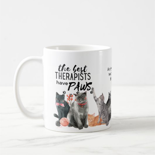 Mug LES MEILLEURS THÉRAPEUTS ONT PAWS Support CATS Per (Gauche)