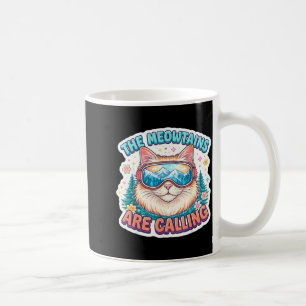 Mug Les meowtains appellent le skieur de ski en snowbo