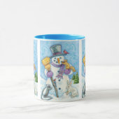 Mug Les mignons animaux construire un bonhomme de neig (Centre)