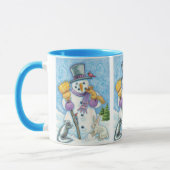 Mug Les mignons animaux construire un bonhomme de neig (Gauche)