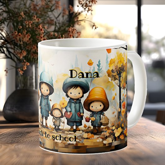 Mug Les mignons enfants rentrent dans la boue de l'éco