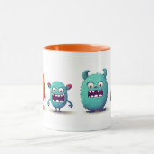 Mug Les mignons monstres Orange (Centre)