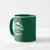 Mug Les Montagnes Appelent Forest Green (Devant gauche)