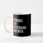 Mug Les Morons dirigent l'Amérique Trump drôle 2024 (Gauche)