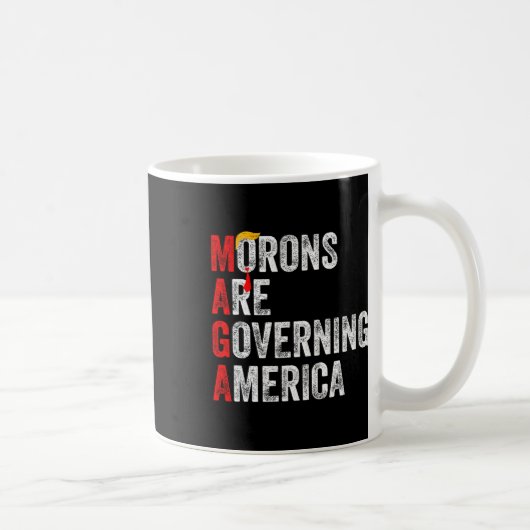 Mug Les Morons dirigent l'Amérique Trump drôle 2024 (Droite)