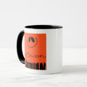 Mug Les motifs d'Halloween sur orange (Devant gauche)