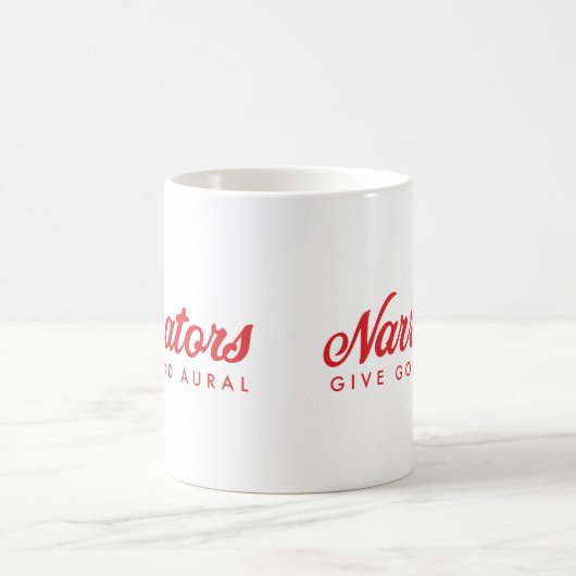 Mug Les narrateurs donnent bon auditif (aucun Web) (Centre)