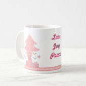 Mug Les neigeurs par un sapin rose (Devant gauche)