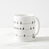 Mug Les Oiseaux Sur Un Fil Photo Noir Et Blanc (Devant droit)