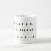 Mug Les Oiseaux Sur Un Fil Photo Noir Et Blanc (Centre)