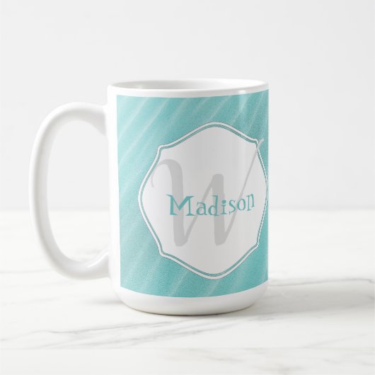 Mug Les ondulations turquoises de sable personnalisent (Gauche)