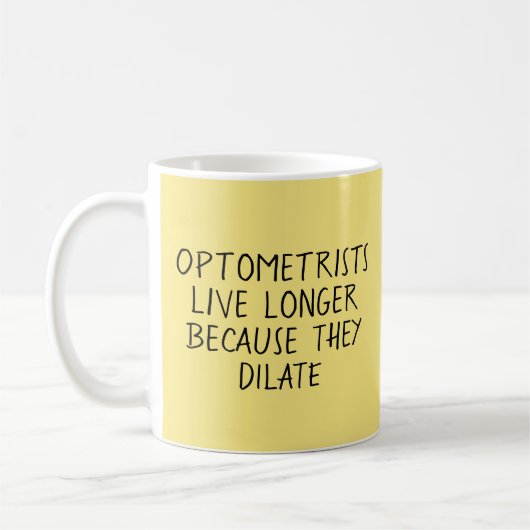 Mug Les Optométristes vivent un jeu de mots plus long  (Gauche)