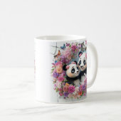 Mug Les Pandas Mère Et Bébé Émergent Jeu Du Mur (Devant droit)