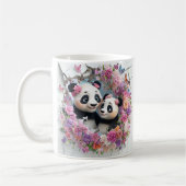 Mug Les Pandas Mère Et Bébé Émergent Jeu Du Mur (Gauche)