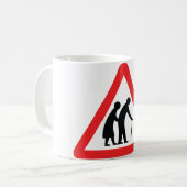Mug Les personnes âgées de PRÉCAUTION - poteau de (Devant gauche)