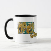 Mug Les Pierrafeu | Panneaux de caractères Retro Comic (Gauche)