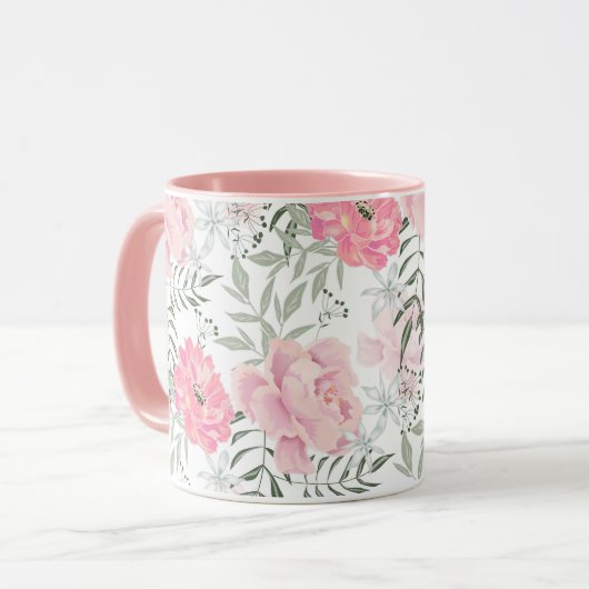 Mug Les pivoines roses (Devant gauche)