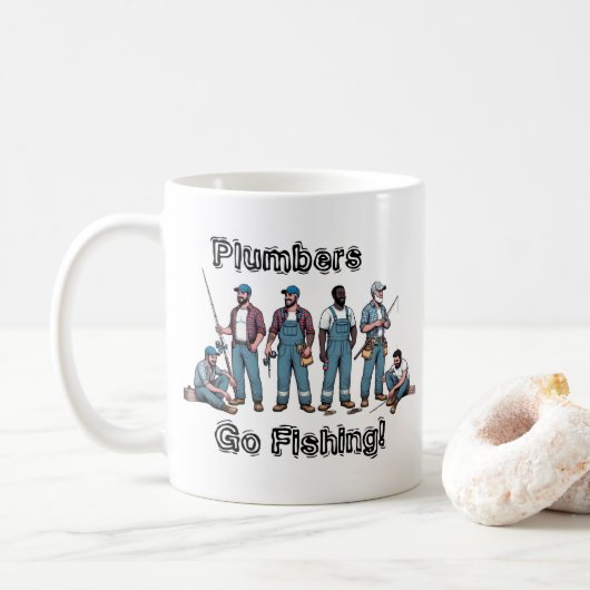 Mug Les plombiers vont à la pêche (Avec donut)