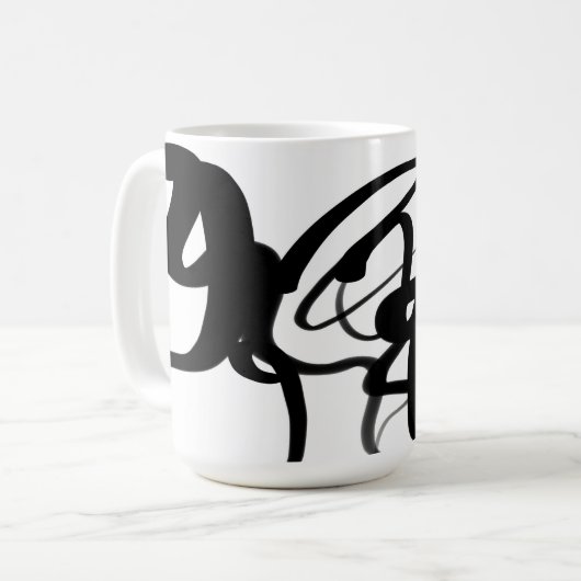 Mug Les Plongeurs : Noir et Blanc Abstrait (Devant gauche)