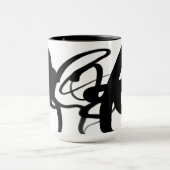 Mug Les Plongeurs : Noir et Blanc Abstrait (Centre)