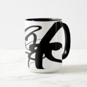 Mug Les Plongeurs : Noir et Blanc Abstrait (Devant droit)