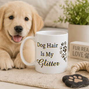 Mug Les poils de chien sont mes paillettes Cœur Pattes