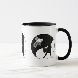 Mug Les poissons et le chat de YinYang - attaquez avec