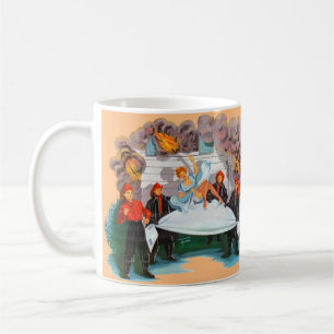 Mug Les pompiers des années 1940 secourent une jolie d