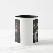 Mug Les pompiers éteignent un incendie dans un entraîn (Centre)