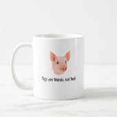 Mug Les porcs sont des amis, pas conception de (Gauche)