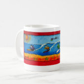 Mug Les porcs surfants "vont avec lui " (Devant gauche)