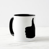 Mug Les pouces lèvent le geste, blanc de retour (Devant gauche)