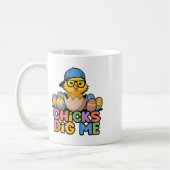 Mug Les poules me dévorent Joyeux Pâques drôle (Gauche)