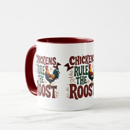 Mug Les poulets gouvernent la ferme rustique la plus p (Devant gauche)